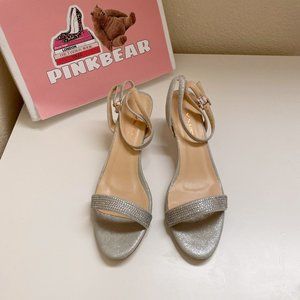 Summer Silver Open Toe Low Heel Sandals